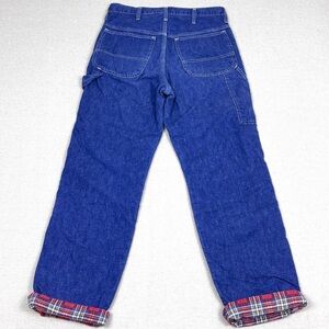 Vintage 50s 60s Wrangler Blue Bell Plaid Flannel Lined Jeans Rare USA